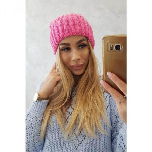 Cap with turn up Magda K293 pink neon