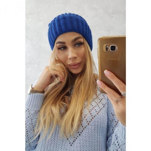 Cap with turn up Magda K293 mauve blue