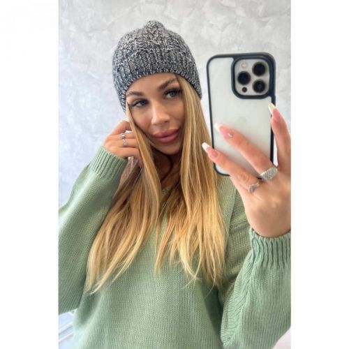 Cap with fleece Melisa K241 gray+black