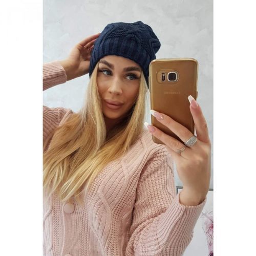 Cap with fleece Sylwia K244 navy blue