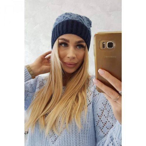 Cap with fleece Bibiana K264 navy blue + jeans