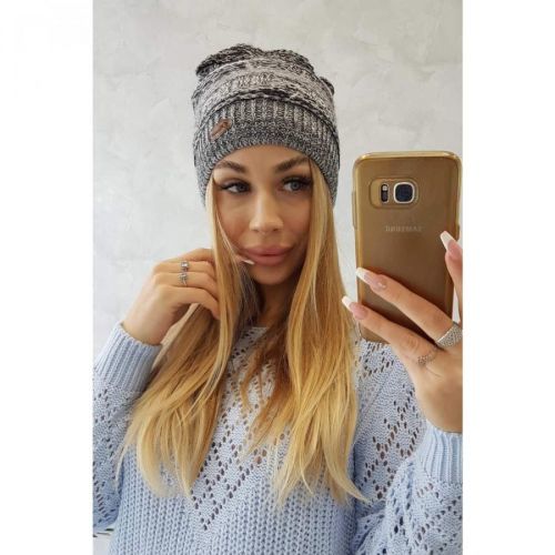 Cap with fleece Patrycja K254 black + gray