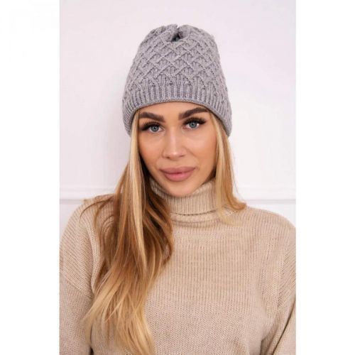 Cap with fleece Kratka K204 light gray