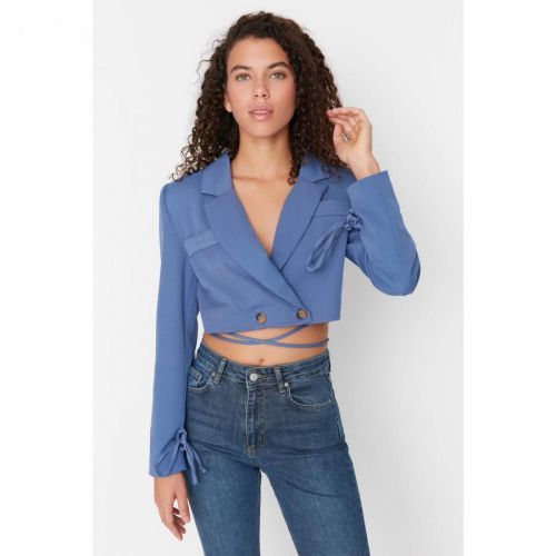 Trendyol Blue Crop Jacket