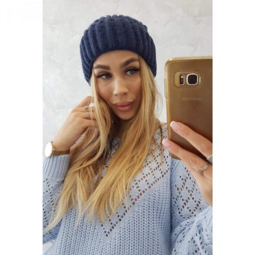 Cap with turn up Magda K293 navy blue