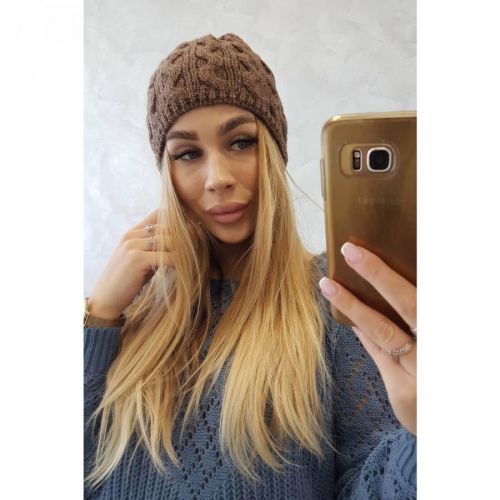 Cap with fleece Teresa K285 mocca