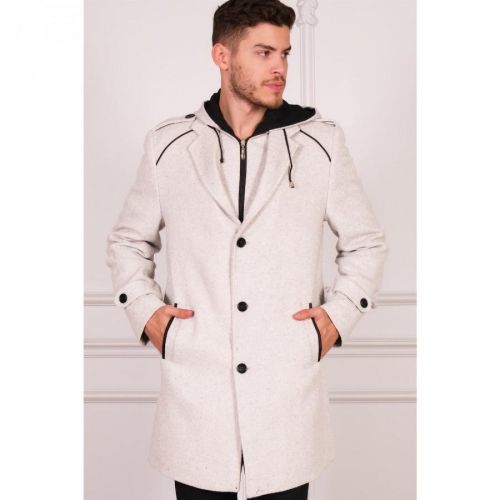 PLT8401 DEWBERRY MEN'S COAT-LIGHT PATTERNED BEIGE