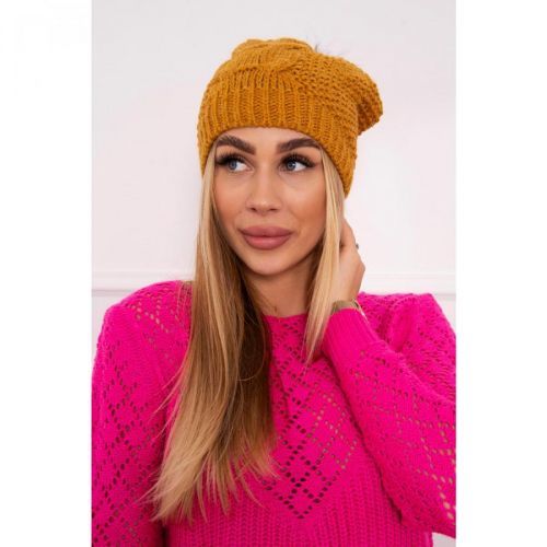 Cap with fleece Sandra K210 mustard