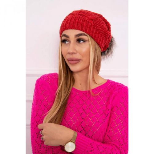 Cap with fleece Sandra K210 raspberry