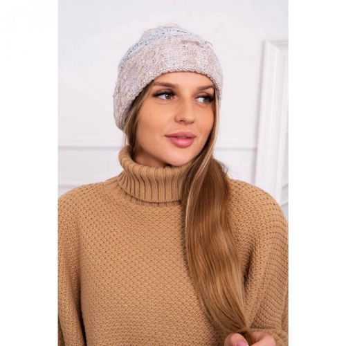 Cap with fleece Pola K267 gray+beige