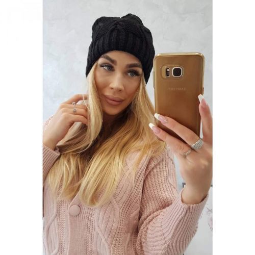 Cap with fleece Sylwia K244 black