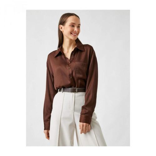 Koton Satin Buttoned Shirt Long Sleeve