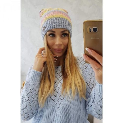 Cap with fleece Patrycja K254 pink + blue