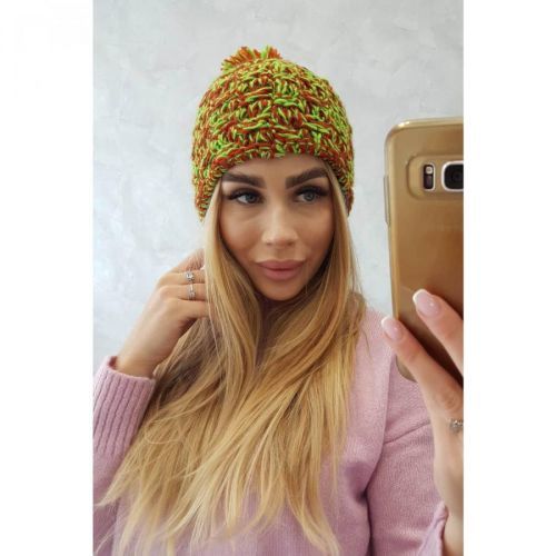 Cap with fleece Fiona K275 green neon + red