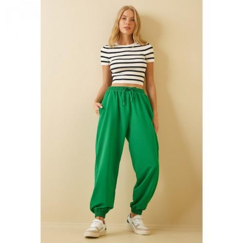 Happiness İstanbul Women's Green Wide Jogging Sweatpants