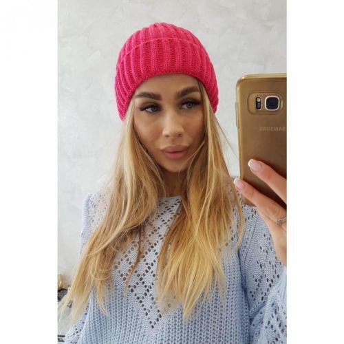Cap with turn up Magda K293 fuchsia