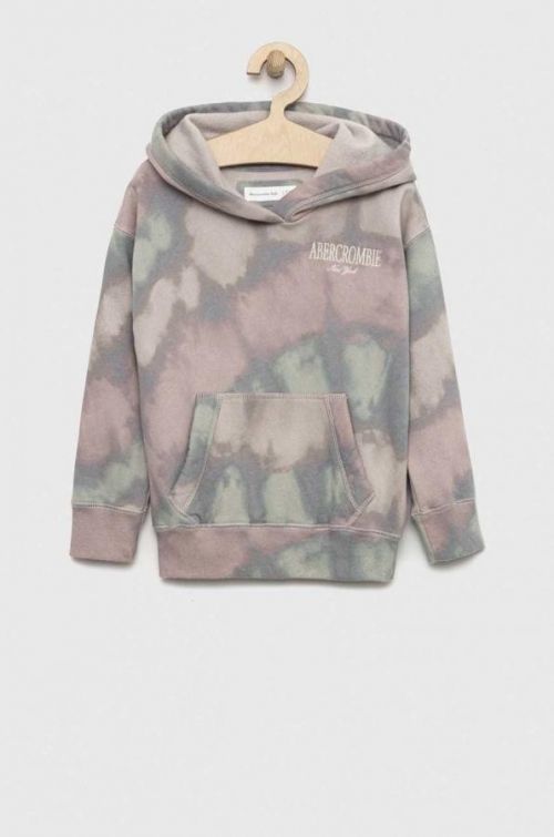 Detská mikina Abercrombie & Fitch s kapucňou, vzorovaná
