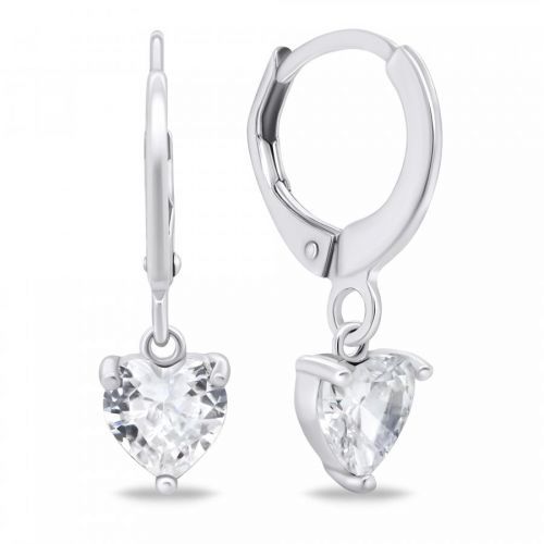 Brilio Silver Strieborné kruhové náušnice Srdiečka EA654W