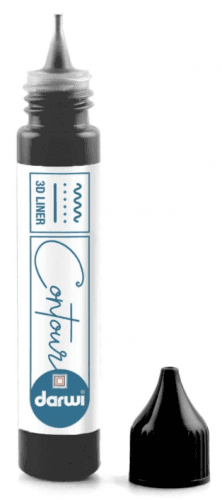 DARWI GLASS - Kontúra k vytrážnym farbám čierna (690030100) 30 ml