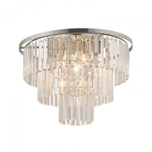 Stropné svietidlo Cristal priehľad./striebro Ø56cm