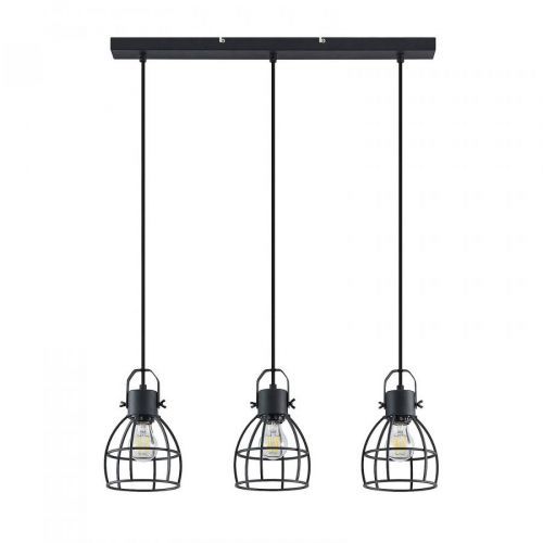 Lindby Flintos závesná lampa, 3-plameňová, čierna
