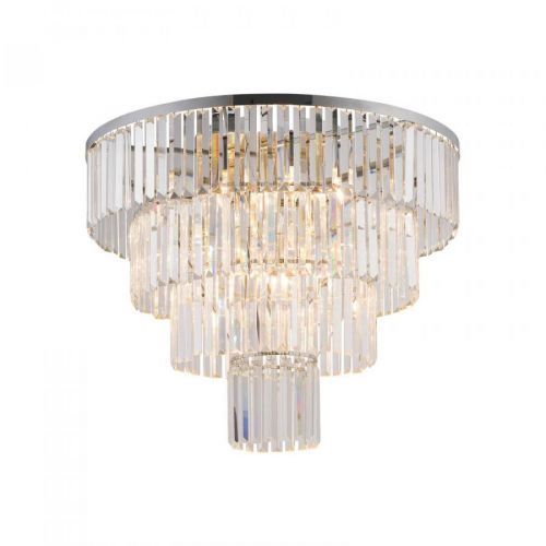 Stropné svetlo Cristal priehľadná/strieborná Ø71cm