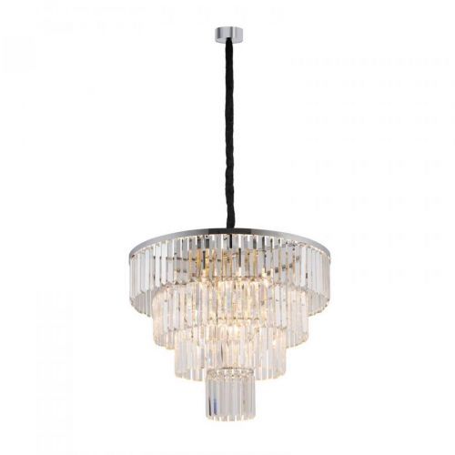 Závesné svetlo Cristal priehľadná/strieborná Ø71cm