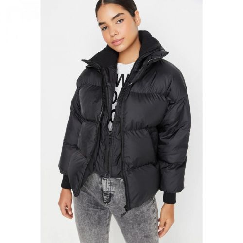 Trendyol Black Oversize Collar Detailed Down Jacket