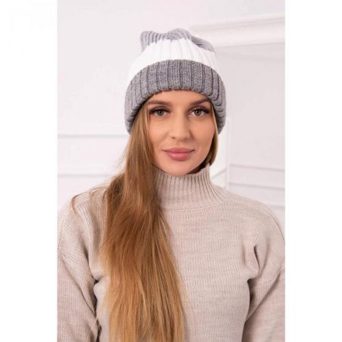 Cap with fleece Bojana K265 grey+white