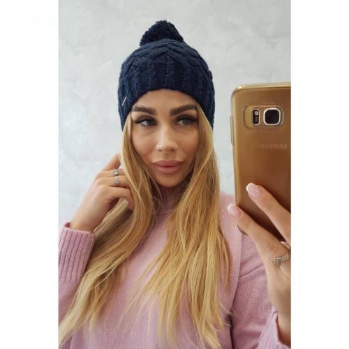 Cap with fleece Waleria K307 navy blue