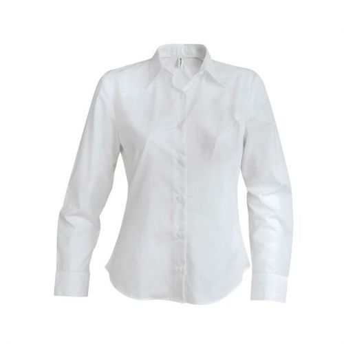 Košeľa dámska s dlhým rukávom Kariban Perfect - biela, 3XL