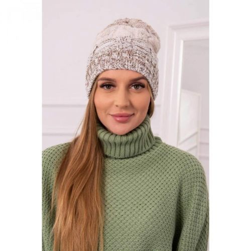 Cap with fleece Dolores K303 brown+light beige+dark beige