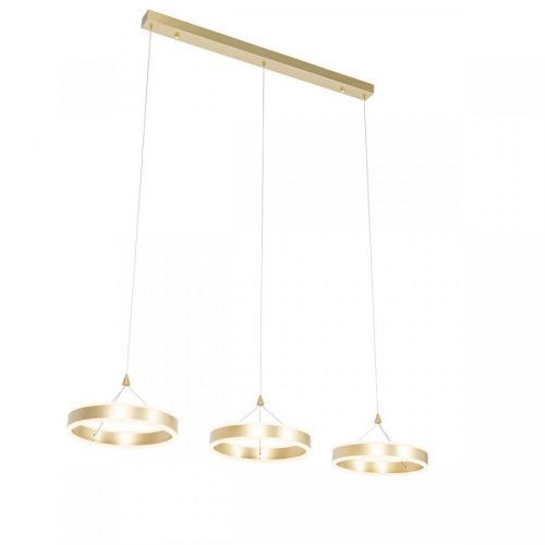 Hanglamp messing langwerpig incl. LED 3-staps dimbaar 3-lichts - Lyani