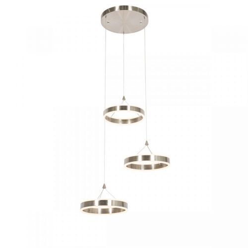 Hanglamp staal rond incl. LED 3-staps dimbaar 3-lichts - Lyani