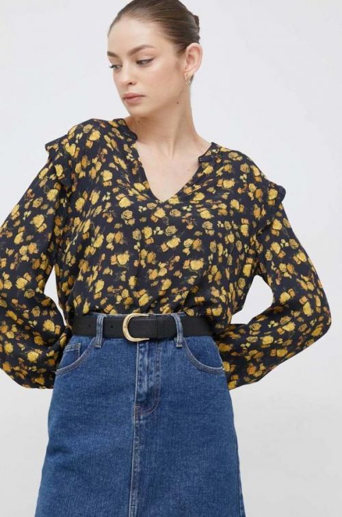 Blúzka Tommy Hilfiger dámska, žltá farba, vzorovaná