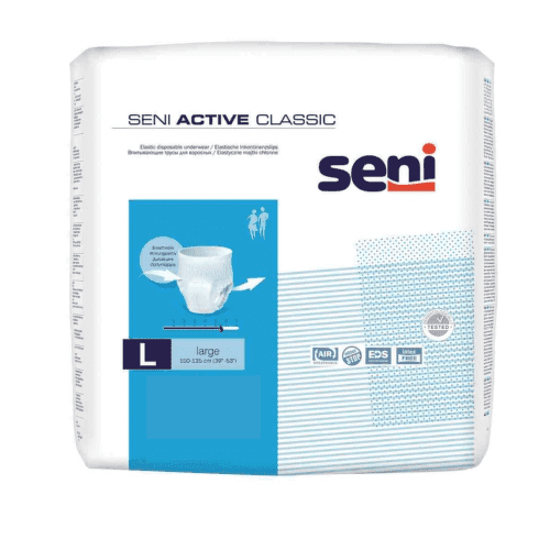 SENI Active classic large nohavičky navliekacie absorpčné obvod 100-135 cm 10 ks