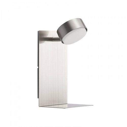 Lindby Kaylou nástenné LED, USB, odkladací, nikel