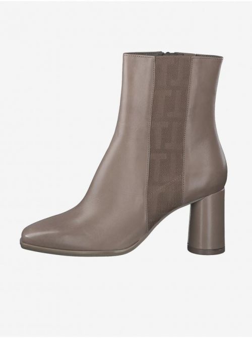 Tamaris Light Leather High Heel Leather Ankle Boots - Women