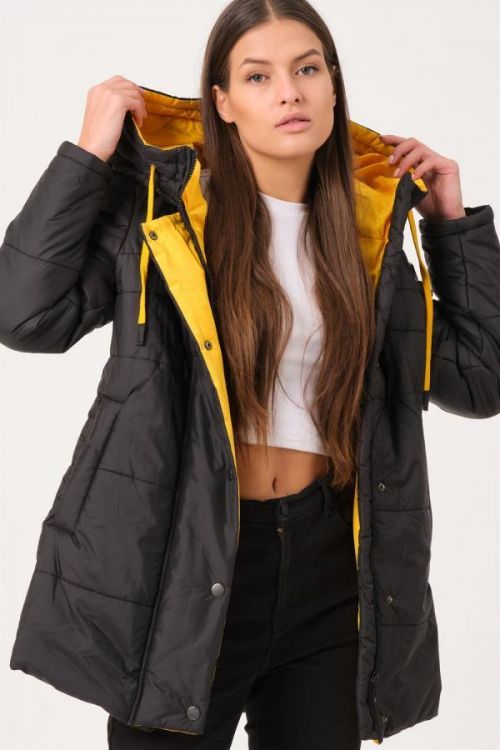 Z6660 DEWBERRY LADIES COAT-LIGHT BLACK