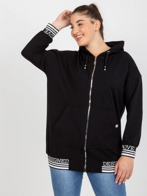 Women's black plus size zip up hoodie