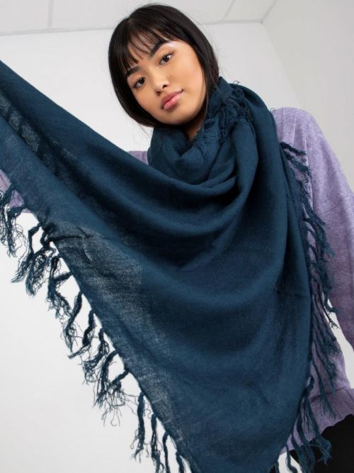 Women's marine long shawl with fringes