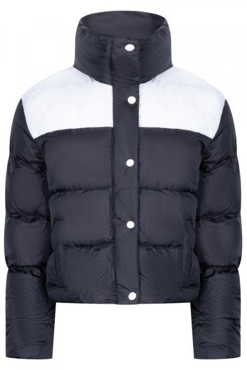 Z6649 DEWBERRY LADIES COAT-LIGHT BLACK-WHITE