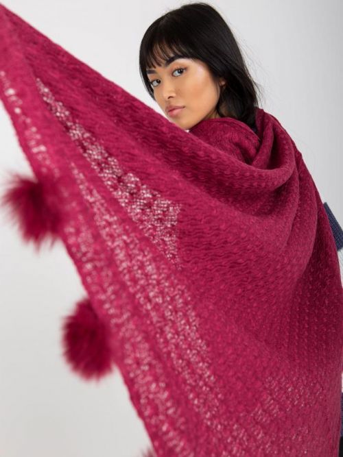 Women's fuchsia scarf with an openwork pattern