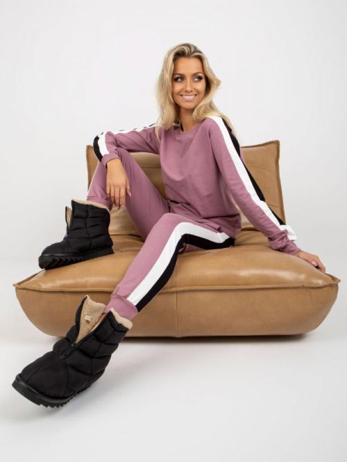 Basic dusty pink sweatshirt set with trousers