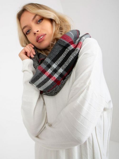 Gray and red warm chimney with a checkered print