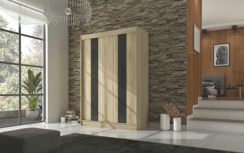 Expedo Šatní skříň KARENA, 150x215x61, sonoma/čierna