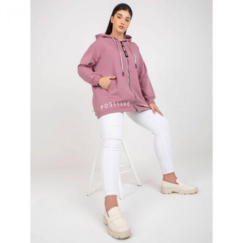 Dusty pink plus size zip up hoodie