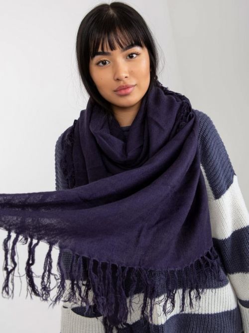 Women's purple smooth shawl with fringes
