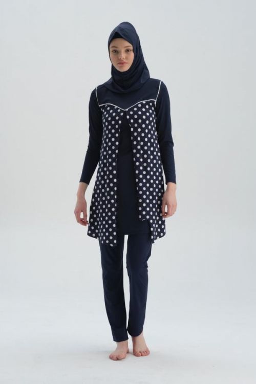 Dagi Swimsuit - Navy blue - Polka dot