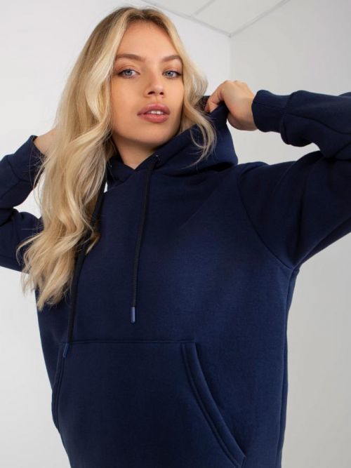 RUE PARIS basic navy sweatshirt with hood